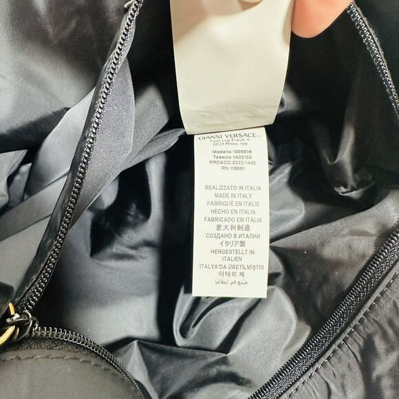 VERSACE La Medusa Nylon Leather Straps Black Tote Shoulder Bag NWT $1,290 - Picture 10 of 10